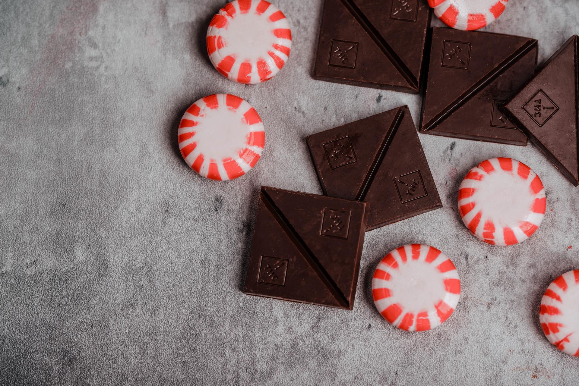 Peppermint Dark Chocolate Edibles